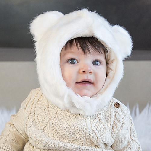 Polar Bear Faux Fur Hat for Kids & Adults by Eskimo Kids