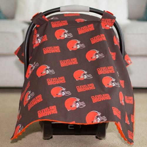 Cleveland by NFL Licensed Minky Car Seat Canopy by Canopy Couture - My Little Baby Bug